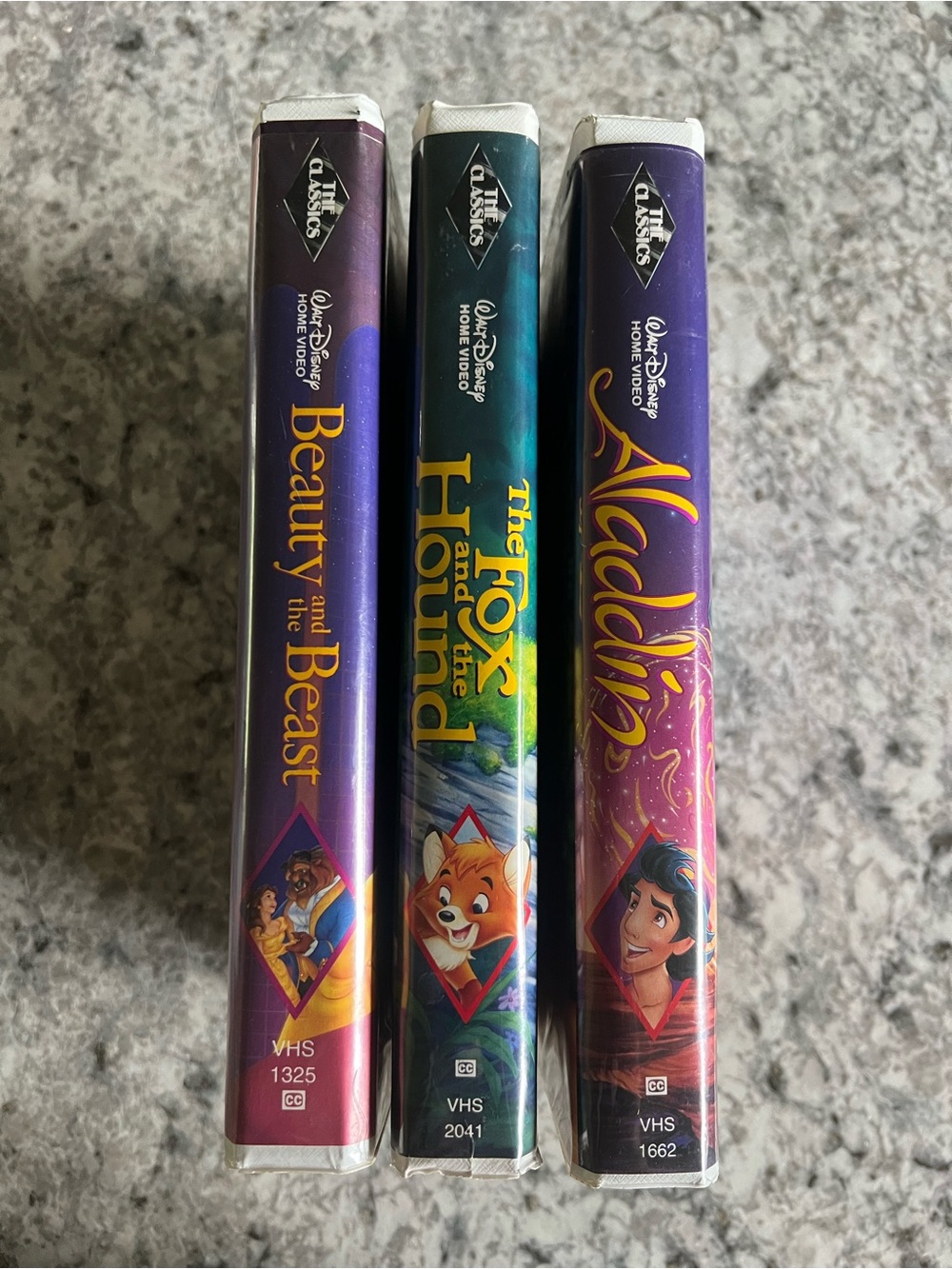 BLACK DIAMOND Clamshell Disney VHS -Aladdin, Beauty & the Beast, Fox & the Hound